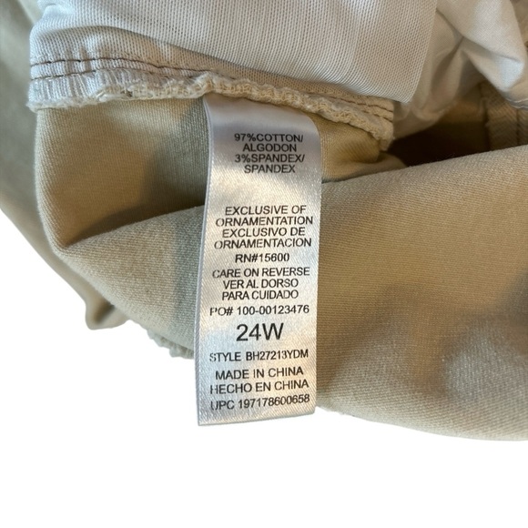 Democracy Ab Solution High Rise Wide Leg Ankle Cream Denim Womens Size 24W NWOT. - Picture 6 of 11